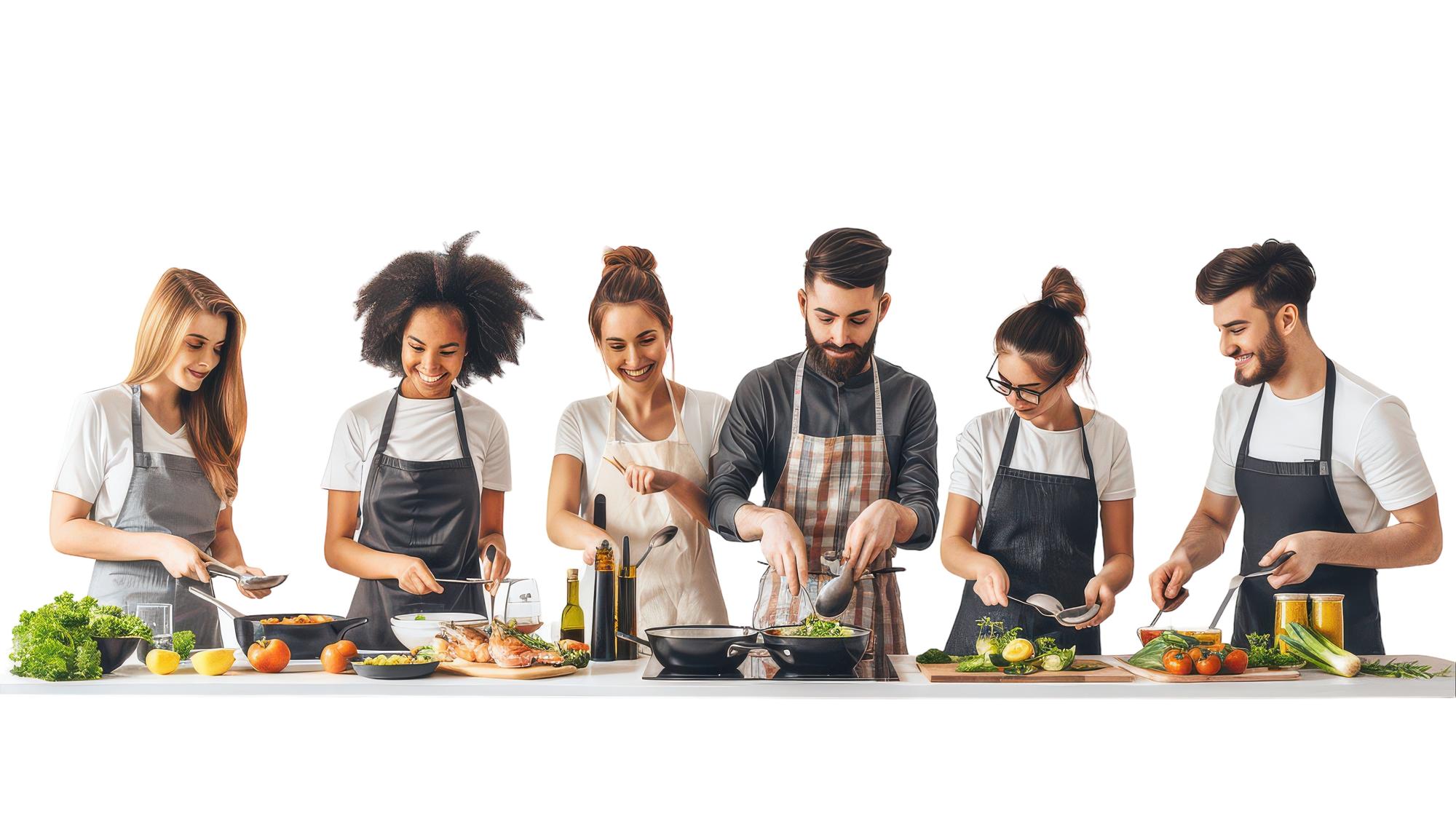 Students in a kitchen workshop